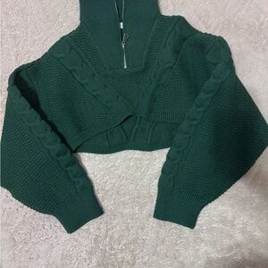 Free People Forest Green Cowl Neck Sweater M/L NWT